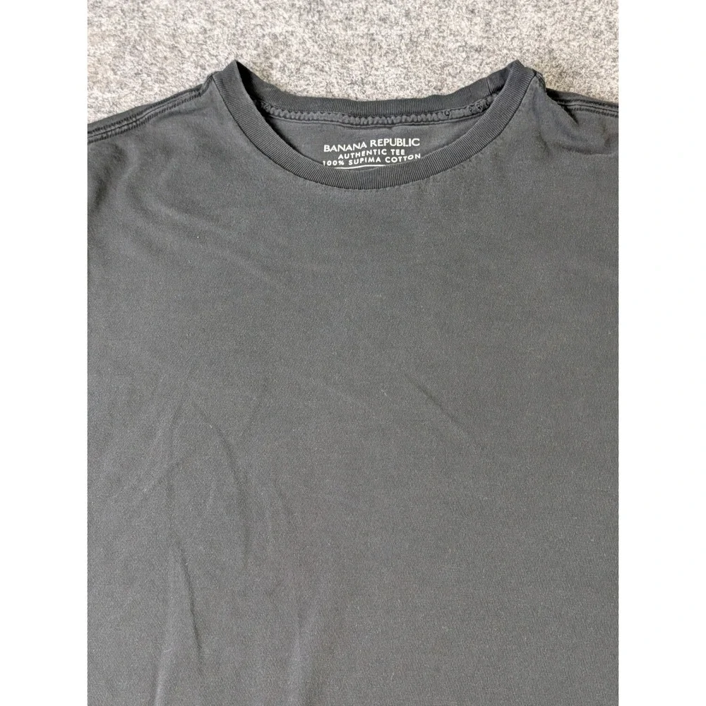 Banana Republic Authentic Tee Mens L Black 100% Supima Cotton Crewneck Shirt EUC